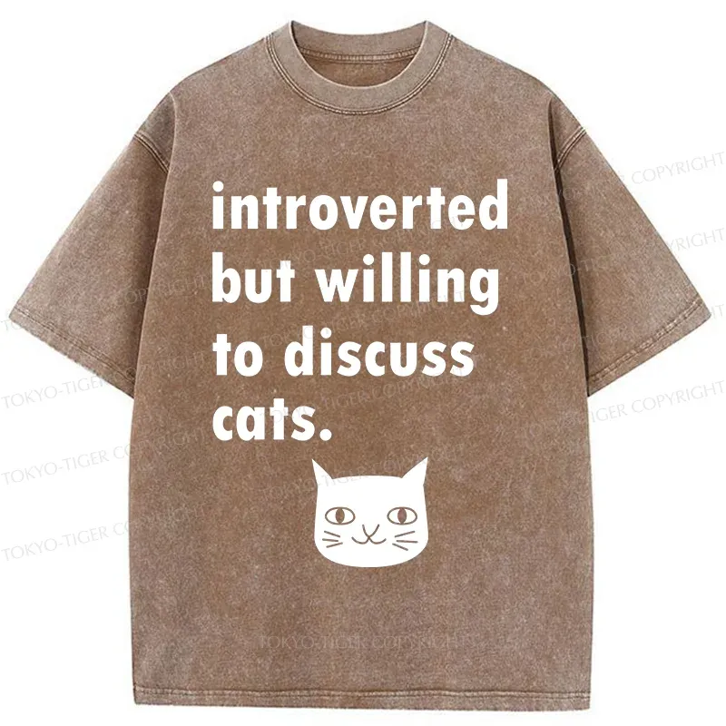 Tokyo-Tiger Actively Discuss Cats Washed T-Shirt