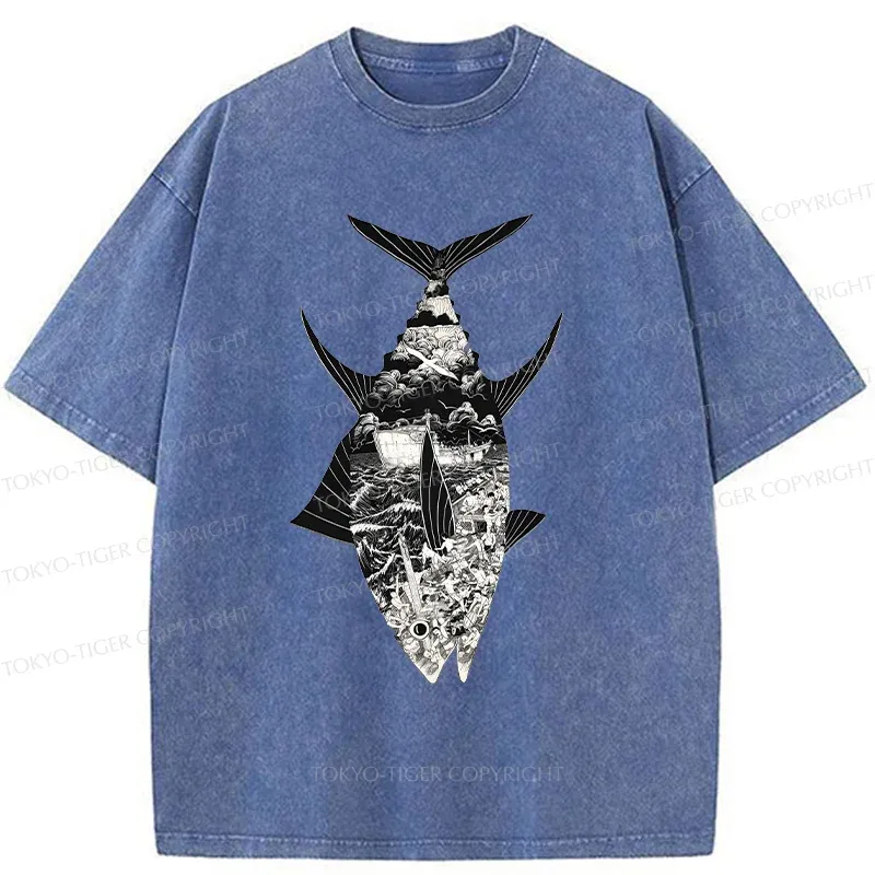 Tokyo-Tiger Tuna Art Washed T-Shirt