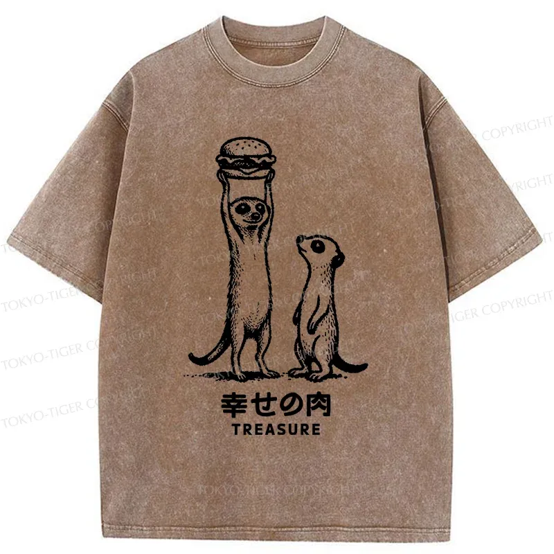 Tokyo-Tiger Meerkats' Favorite Burger Washed T-Shirt