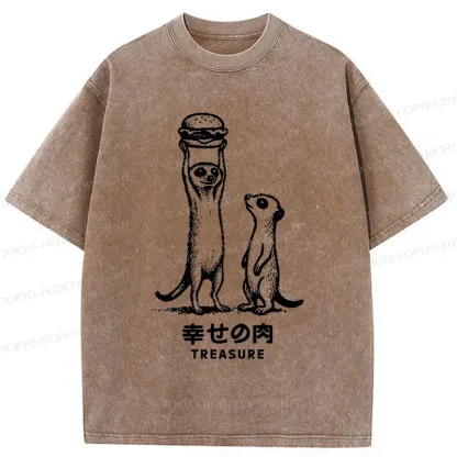 Tokyo-Tiger Meerkats' Favorite Burger Washed T-Shirt