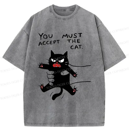 Tokyo-Tiger Accept This Cat Washed T-Shirt