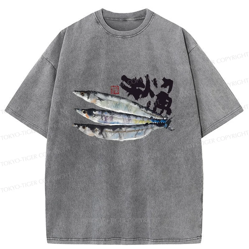 Tokyo-Tiger Pacific Saury Washed T-Shirt