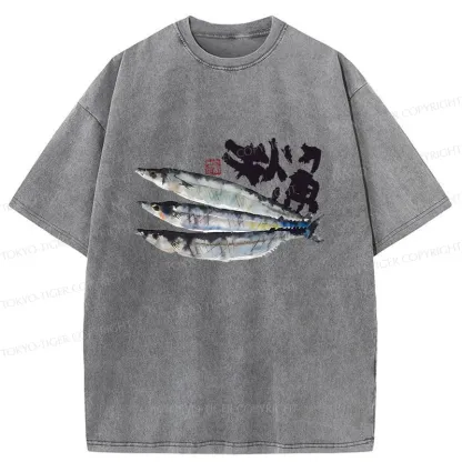 Tokyo-Tiger Pacific Saury Washed T-Shirt
