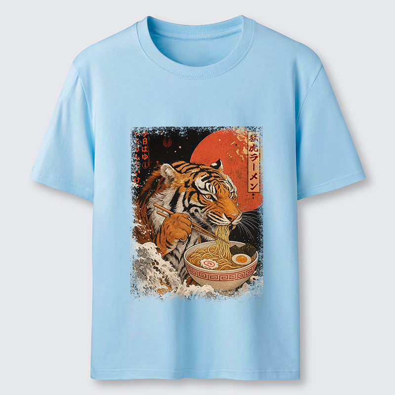 Tokyo-Tiger Ukiyoe Japan Tiger Eating Ramen Classic T-Shirt