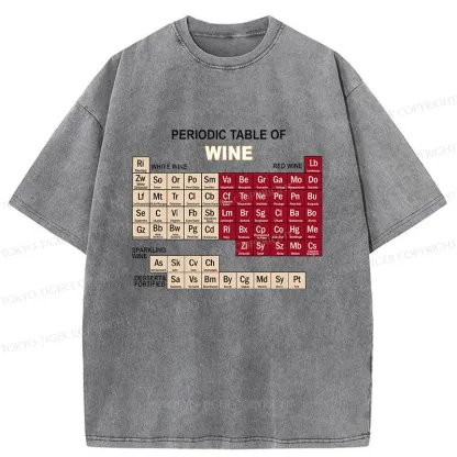 Tokyo-Tiger Table of Elements of Wine Washed T-Shirt