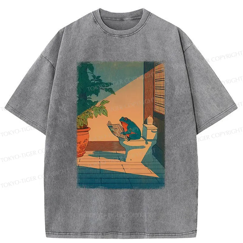 Tokyo-Tiger Frog's Leisure Time Washed T-Shirt
