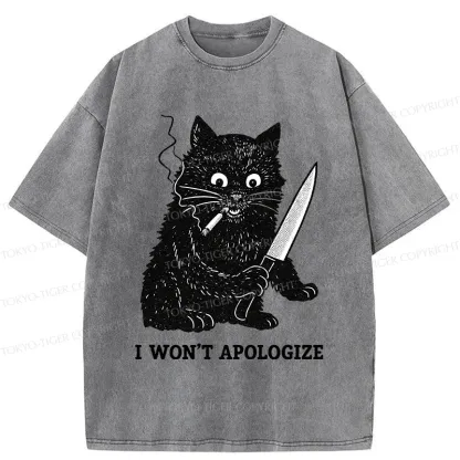 Tokyo-Tiger Cat Don't Apologize Washed T-Shirt