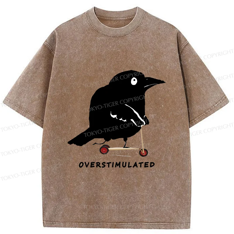 Tokyo-Tiger Bird Are Overstimulated Washed T-Shirt