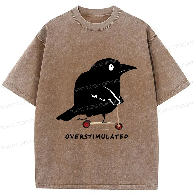 Tokyo-Tiger Bird Are Overstimulated Washed T-Shirt