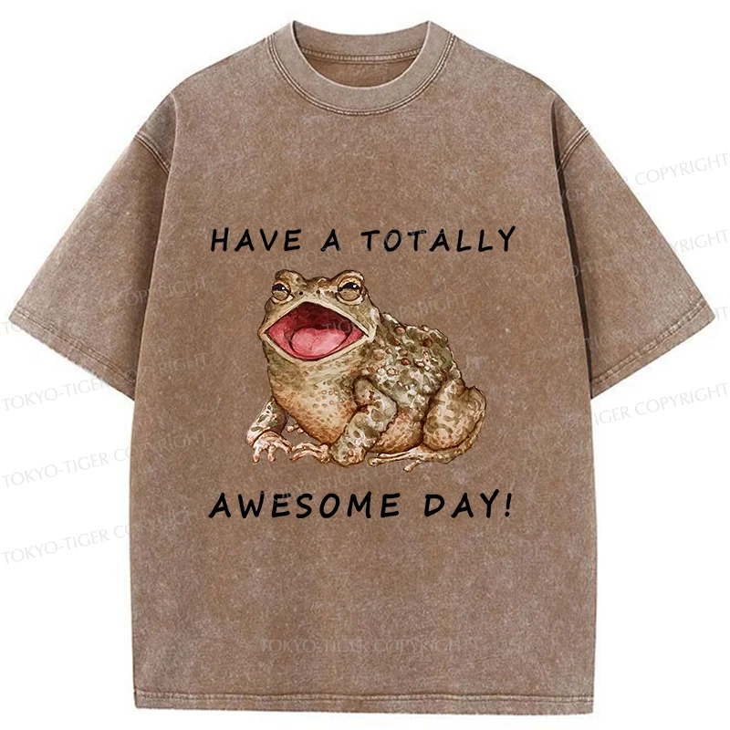 Tokyo-Tiger Toad Is Very Happy Washed T-Shirt