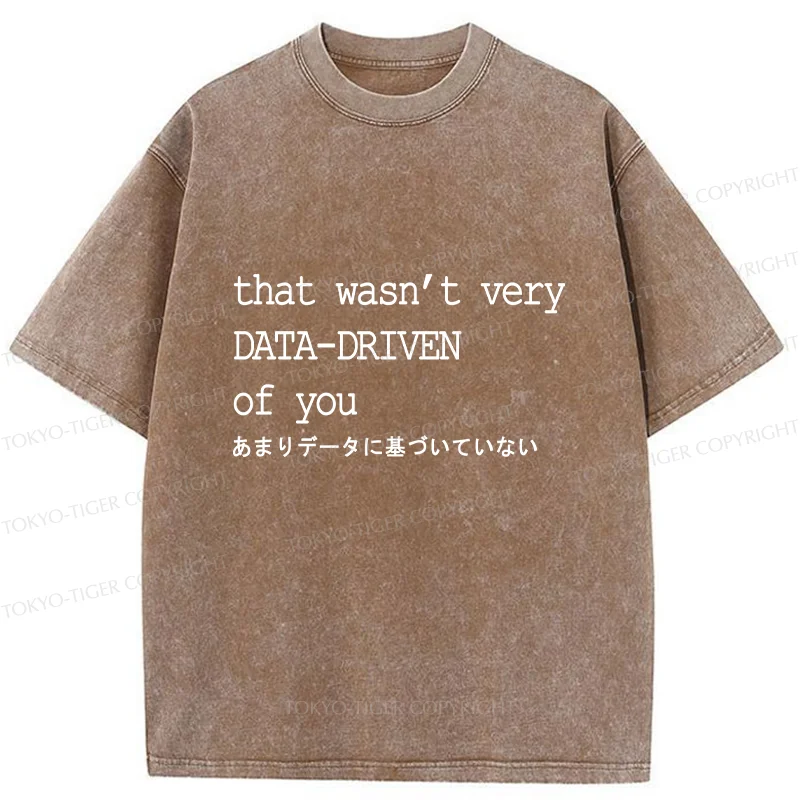 Tokyo-Tiger Funny Data-driven Washed T-Shirt