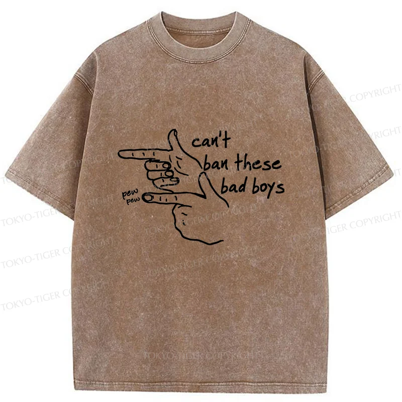 Tokyo-Tiger Funny Gestures Washed T-Shirt