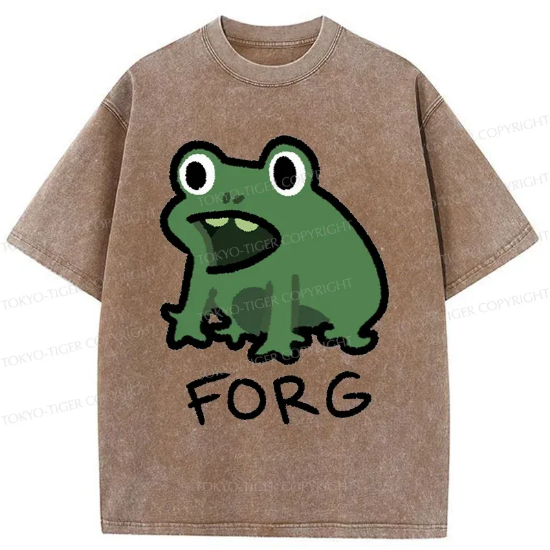 Tokyo-Tiger Funny Forg Japan Washed T-Shirt