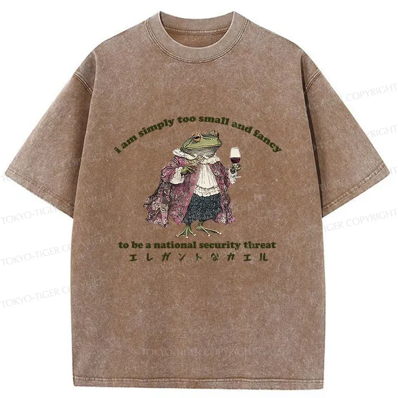 Tokyo-Tiger Elegant Frog Washed T-Shirt