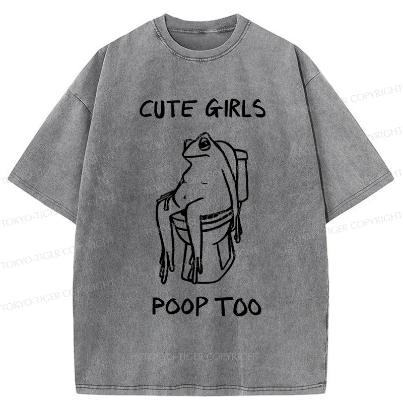 Tokyo-Tiger Pooping Frog Washed T-Shirt