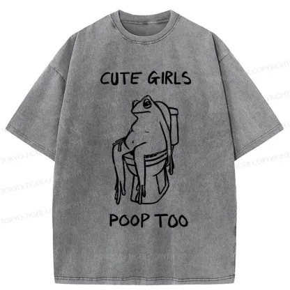 Tokyo-Tiger Pooping Frog Washed T-Shirt