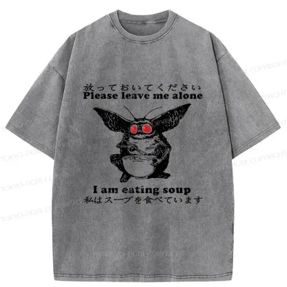 Tokyo-Tiger Mothman Drinks Soup Washed T-Shirt
