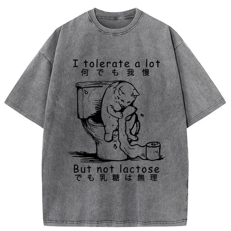Tokyo-Tiger I Am Lactose Intolerant Washed T-Shirt