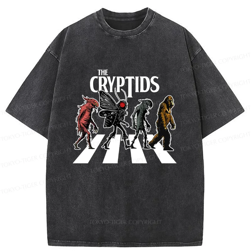 Tokyo-Tiger Monsters Crossing The Road Washed T-Shirt