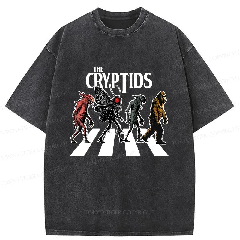 Tokyo-Tiger Monsters Crossing The Road Washed T-Shirt