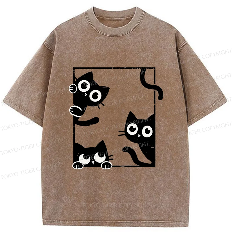 Tokyo-Tiger Looking At Your Cats Washed T-Shirt