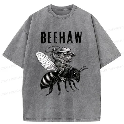 Tokyo-Tiger Beehaw Funny Washed T-Shirt