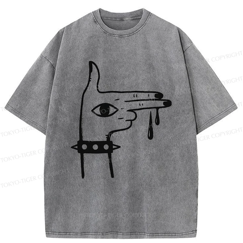 Tokyo-Tiger Rock Gesture Washed T-Shirt