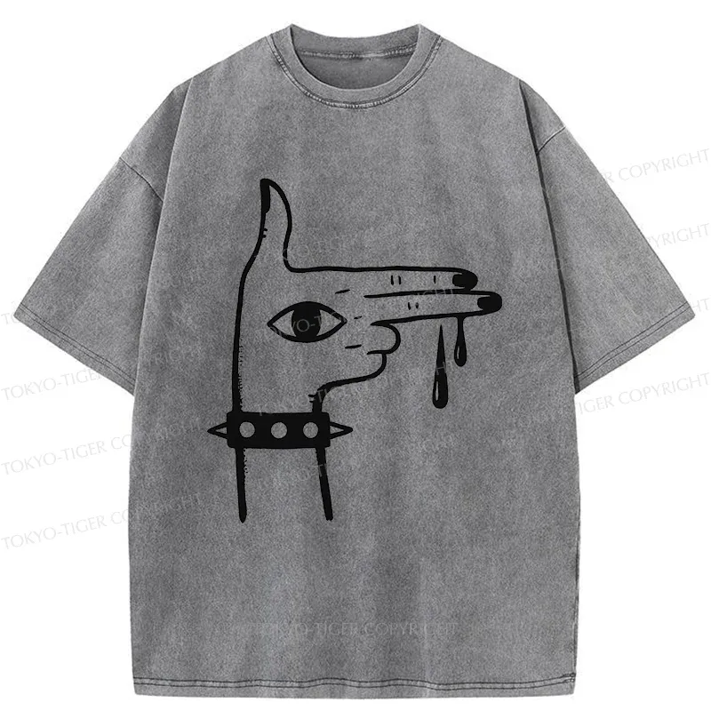 Tokyo-Tiger Rock Gesture Washed T-Shirt