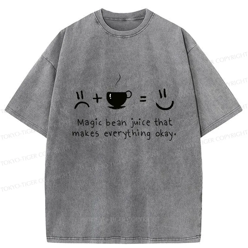 Tokyo-Tiger Magic Coffee Beans Washed T-Shirt