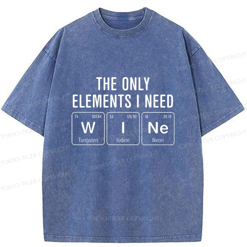 Tokyo-Tiger Wine Element Funny Washed T-Shirt
