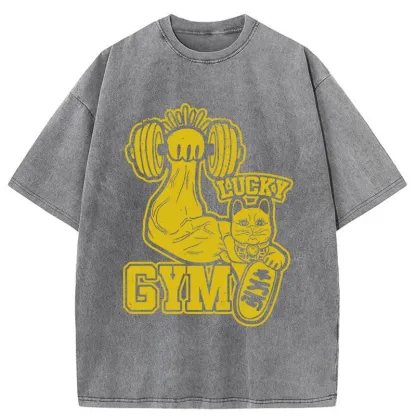 Tokyo-Tiger Strong Lucky Cat Washed T-Shirt