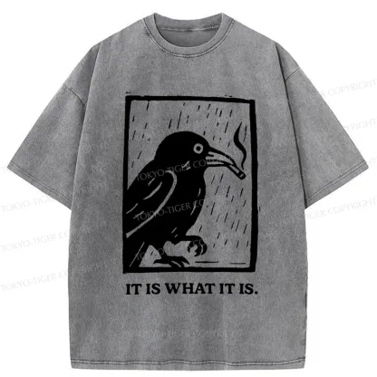 Tokyo-Tiger Smoking Crow Washed T-Shirt