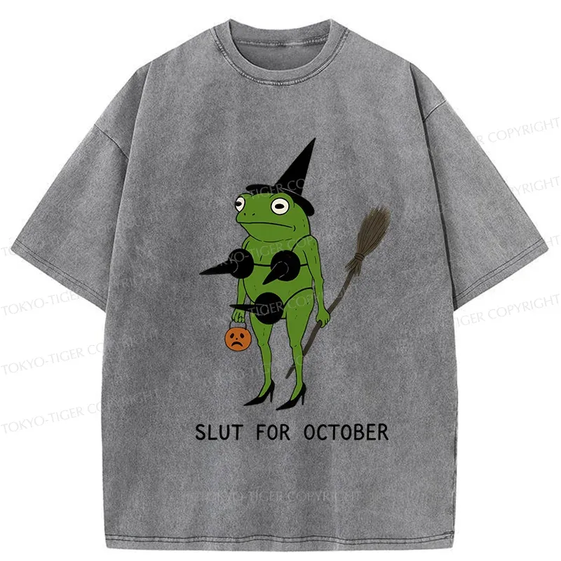 Tokyo-Tiger Halloween Frog Witch Washed T-Shirt