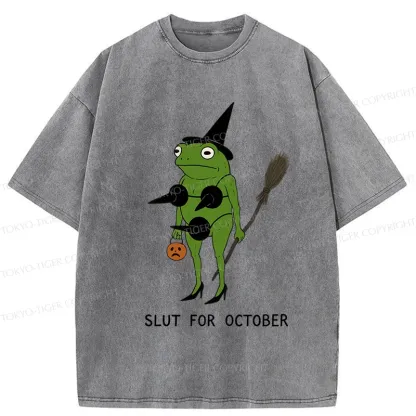 Tokyo-Tiger Halloween Frog Witch Washed T-Shirt