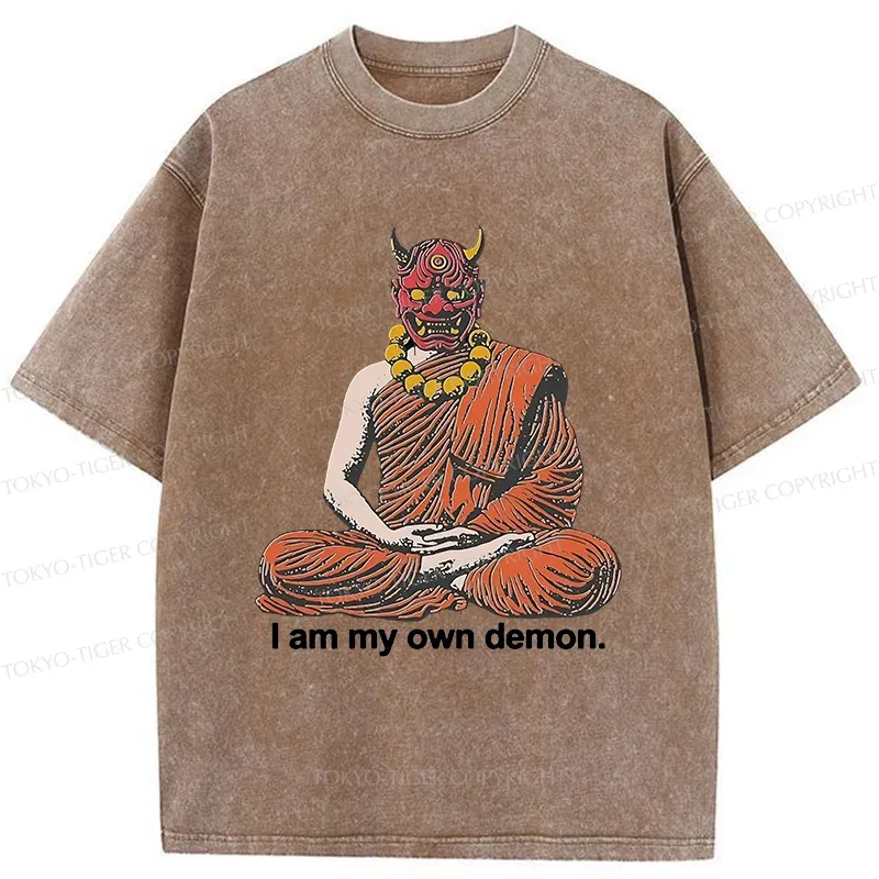 Tokyo-Tiger l Am My Own Demon Washed T-Shirt