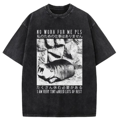 Tokyo-Tiger Funny Moo Deng Needs Lots Of Rest Washed T-Shirt