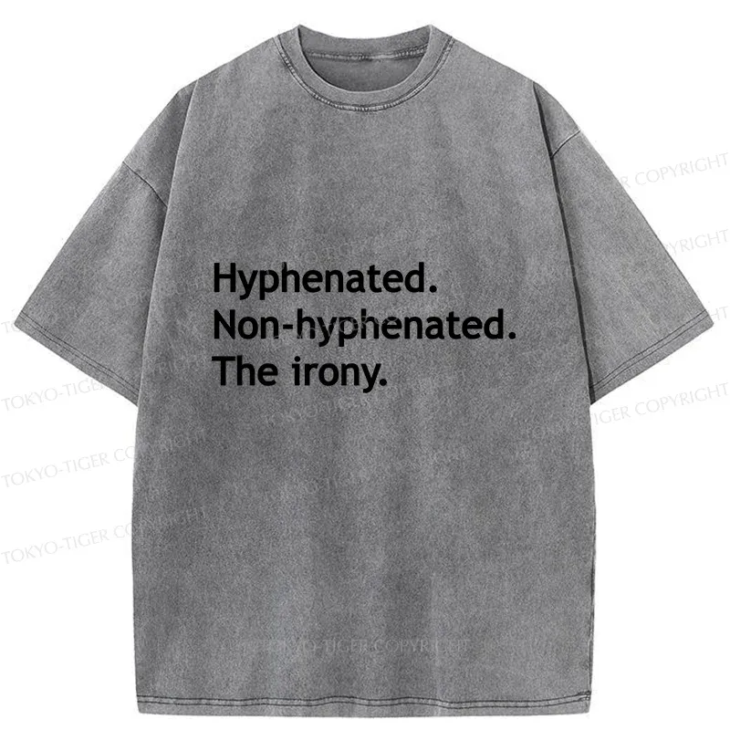 Tokyo-Tiger Hyphenated Funny Washed T-Shirt