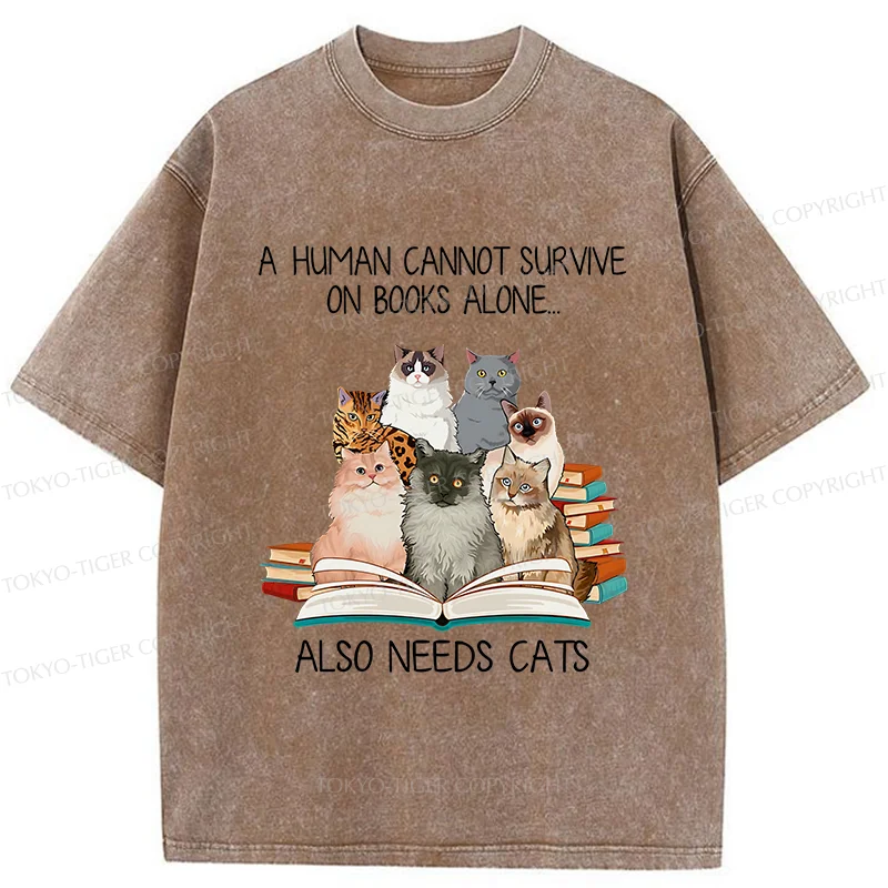 Tokyo-Tiger Cats Are A Necessity For Humans Washed T-Shirt