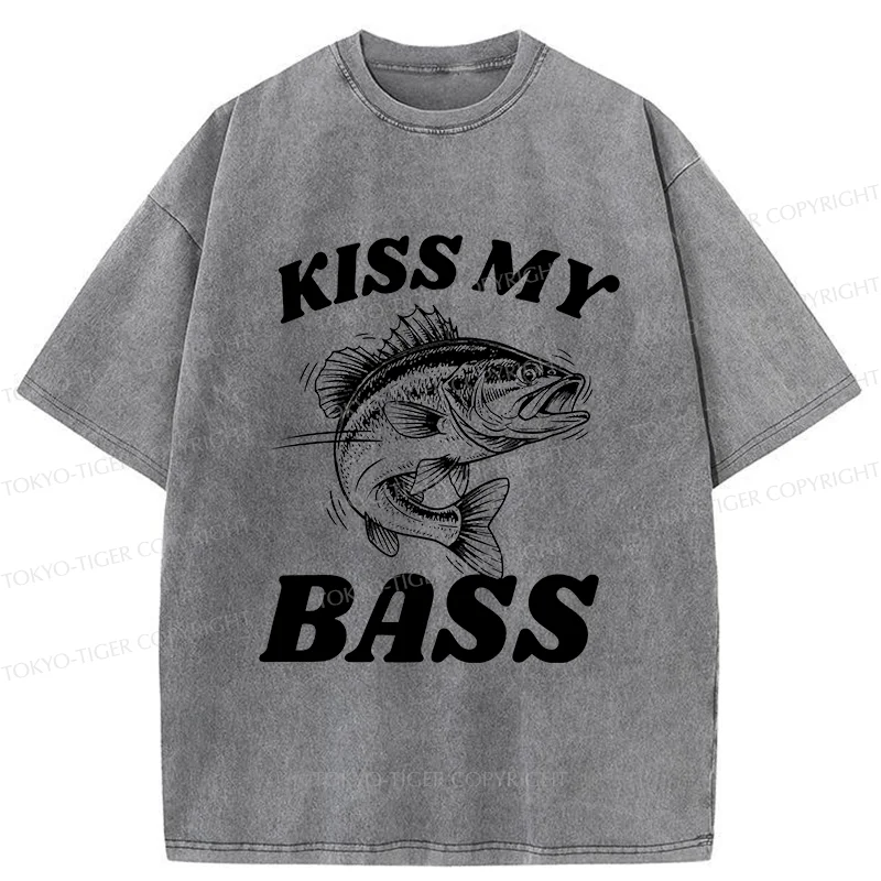 Tokyo-Tiger Bass Pun Funny Washed T-Shirt