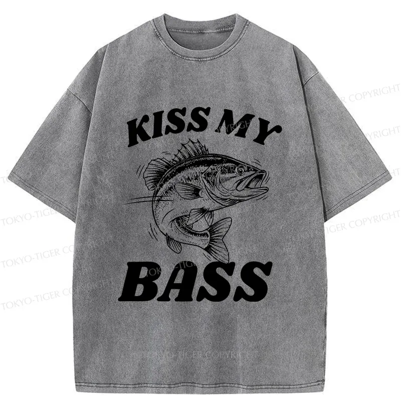 Tokyo-Tiger Bass Pun Funny Washed T-Shirt