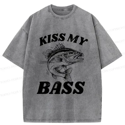 Tokyo-Tiger Bass Pun Funny Washed T-Shirt