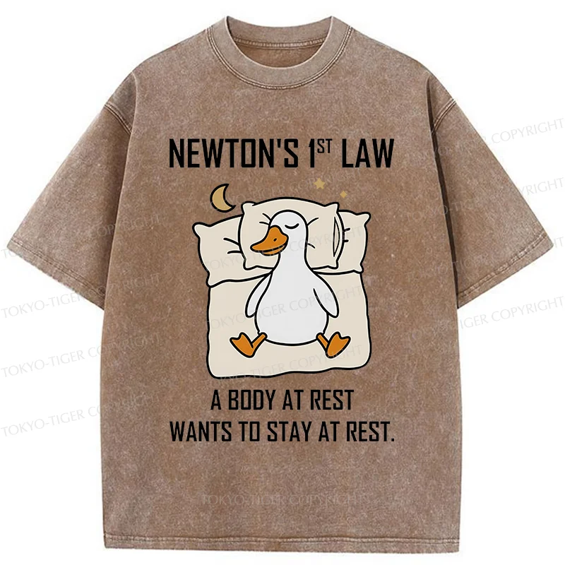 Tokyo-Tiger Sleeping Duck funny Washed T-Shirt