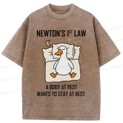 Tokyo-Tiger Sleeping Duck funny Washed T-Shirt