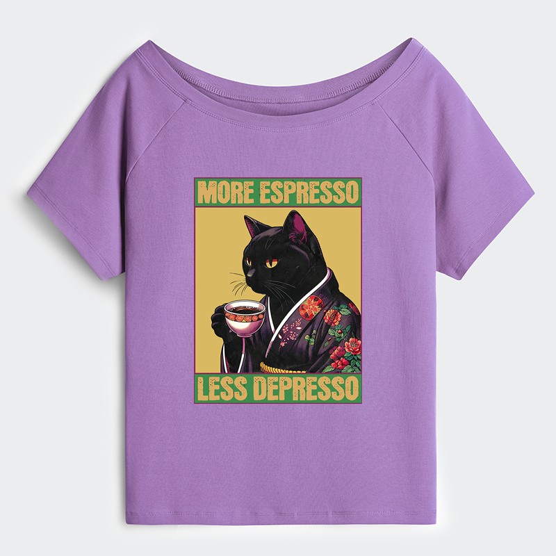 Tokyo-Tiger Up Caffeine Down Depression Off Shoulder T-Shirt