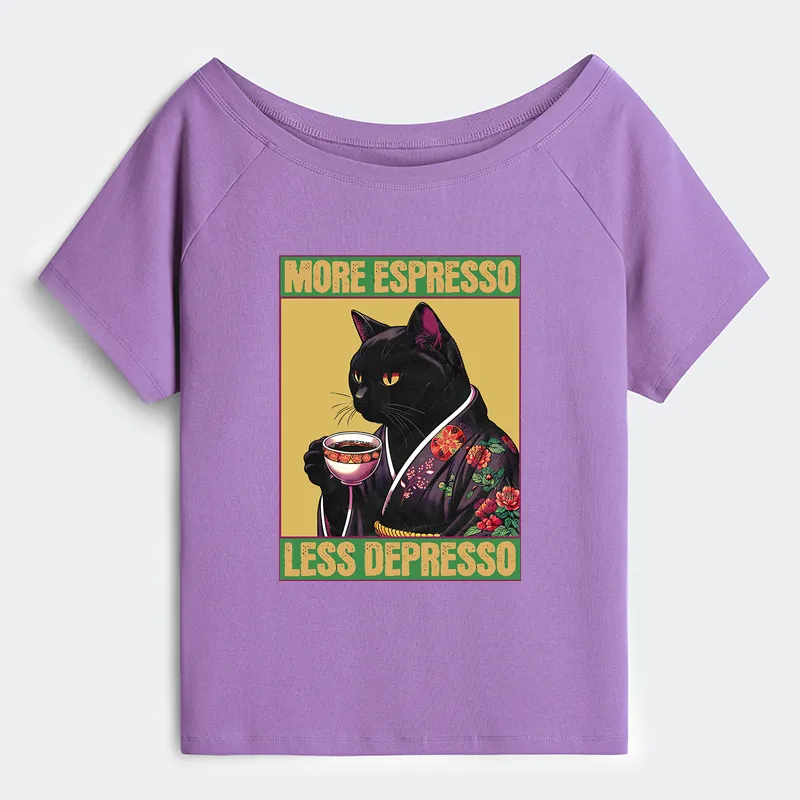 Tokyo-Tiger Up Caffeine Down Depression Off Shoulder T-Shirt