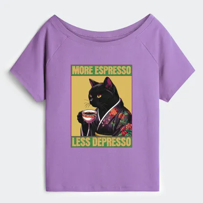 Tokyo-Tiger Up Caffeine Down Depression Off Shoulder T-Shirt