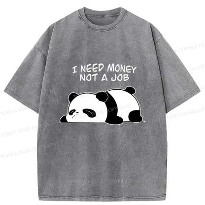 Tokyo-Tiger Lazy Panda Washed T-Shirt