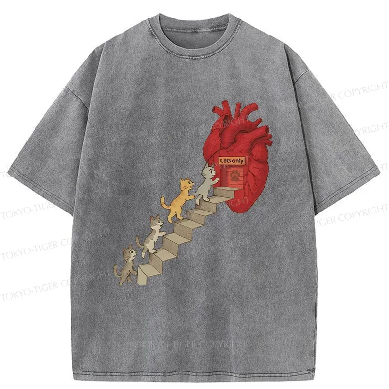 Tokyo-Tiger There's Only Cats In My Heart Washed T-Shirt Sale