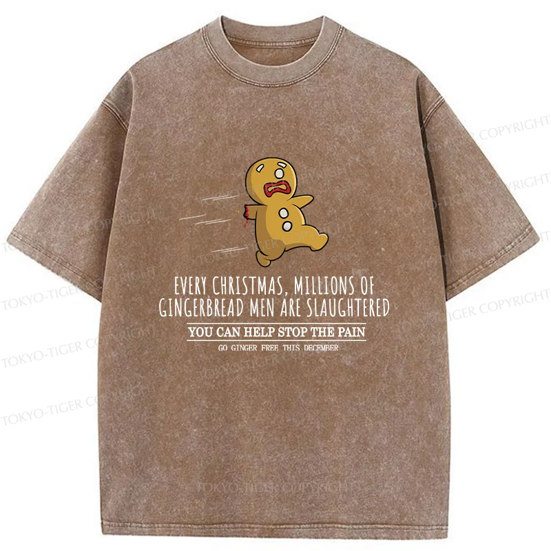 Tokyo-Tiger Gingerbread Man Disaster Washed T-Shirt