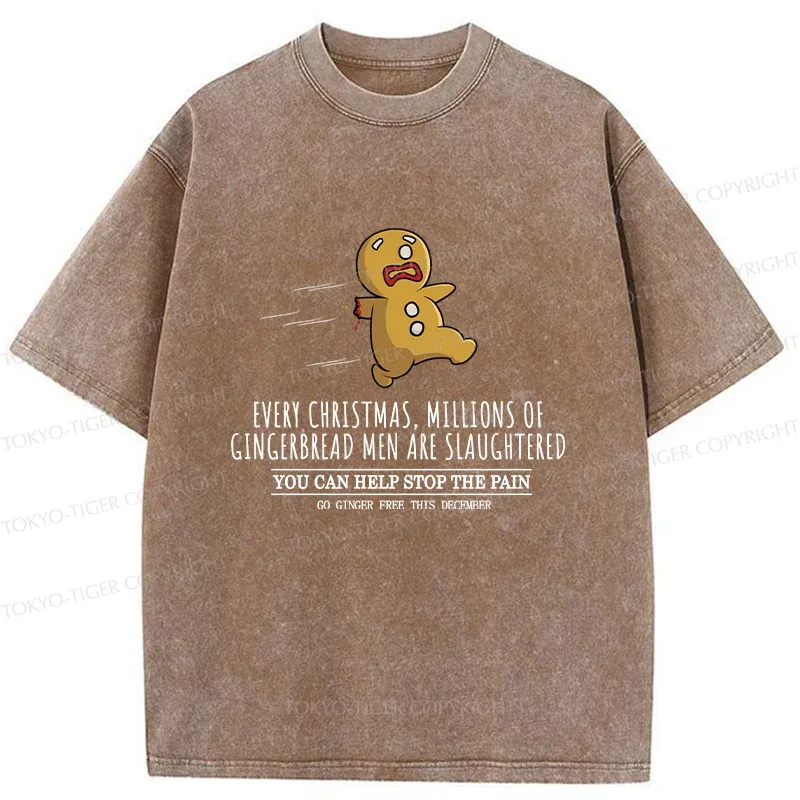 Tokyo-Tiger Gingerbread Man Disaster Washed T-Shirt
